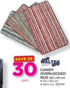 Waltex Candy Overlocked Rug-50 x 80cm Each