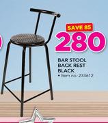 Bar Stool Back Rest Black