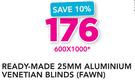 Decorland Ready Made 25MM Aluminium Venetian Blinds Fawn-600 x 1000