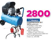 Tradeair Compressor 50Ltr With 5Pce Kit