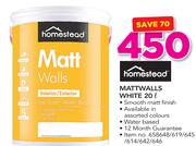 Homestead 20Ltr Matt Walls White