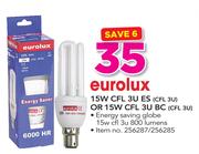 Eurolux 15W CFL 3U ES Or 15W CFL 3U BC