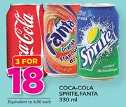 Coca-Cola Sprite, Fanta-3 x 330ml