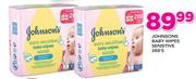 Johnsons baby Wipes Sensitive-288's