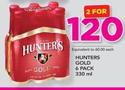 Hunters Gold 6 Pack-2 x 330ml
