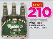 Windhoek Lager 6 Pack Bottles-4 x 330ml