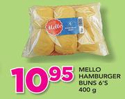 Mello Hamburger Buns 6's-400g