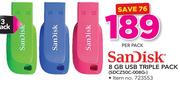 SanDisk 8GB USB Triple Pack SDCZ50C-008G-Per Pack