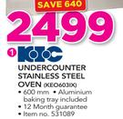 KIC Undercounter Stainless Steel Oven KEO603IX