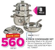 Mainstays 8 Piece Cookware Set-Per Set
