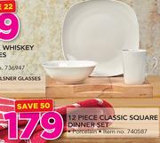 12 Piece Classic Square Dinner Set