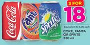 Coke, Fanta Or Sprite-3x330ml