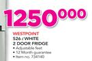 Westpoint 526Ltr White 2 Door Fridge