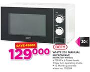Defy 20Ltr White Manual Microwave Oven MDMO367 WM203