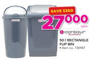 Contour 50Ltr Round Flip Bin-Each