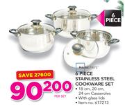 Mainstays 6 Piece Stainless Steel Cookware Set-Per Set