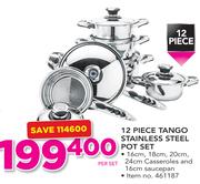 12 Piece Tango Stainless Steel Pot Set-Per Set