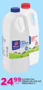 Clover Full Cream Or Low Fat Fresh Milk-2Ltr Each