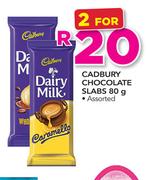 Cadbury Chocolate Slabs Assorted-2x80g