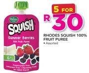 Rhodes Squish 100% Fruit Puree Assorted-For 5
