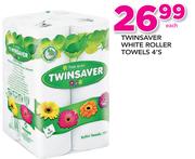 Twinsaver White Roller Towels-4's Each