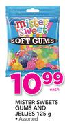 Mister Sweets Gums And Jellies-125g Each