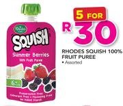 Rhodes Squish 100% Fruit Puree Assorted-For 5