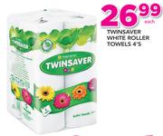 Twinsaver White Roller Towels-4's Each