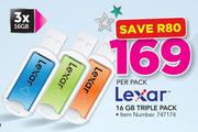 Lexar 16GB Triple Pack-Per Pack
