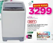 Defy 8kg Metallic Silver Top Load Washing Machine DDTL145