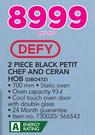 Defy 2 Piece Black Petit Chef and Ceran Hob DBO472-Per Set