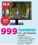Telefunken 19.5" LED Monitor TM-20N56