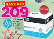 HP A4 70Gsm Paper 5 x 500 White