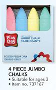 Play Day 4 Piece Jumbo Chalks-Each