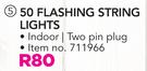 Indoor 50 Flashing String Lights