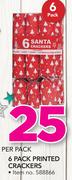 6 Pack Printed Crackers-Per Pack