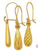 JCSA 9ct Gold And Silver Teardrop Earrings-For 2 Pair