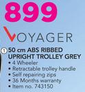 Voyager 50Cm ABS Ribbed Upright Trolley Grey
