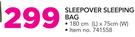 Camp Master Sleepover Sleeping Bag 180x75Cm