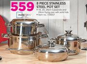 Mainstays 8 Piece Stainless Steel Pot Set