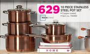 Mainstays 10 Piece Stainless Steel Pot Set