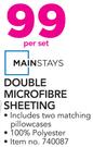 Mainstays Double Microfibre Sheeting