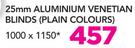 Decorland 25mm Aluminium Venetian Blinds Plain Colours) 1000x1150mm
