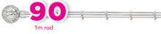 Decorland 25mm Stainless Steel Curtain Rod(Brushed Silver) 1m Rod