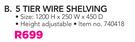 5 Tier Wire Shelving-Each