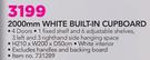 Ucan 2000mm White Built In Cupboard