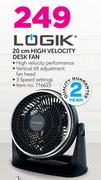 Logik 20cm High Velocity Desk Fan