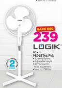 Logik 40cm Pedestal Fan