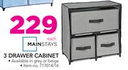 Mainstays 3 Drawer Cabinet-Each