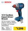 Bosch 18V Cordless Impact Driver/Wrench 850034952